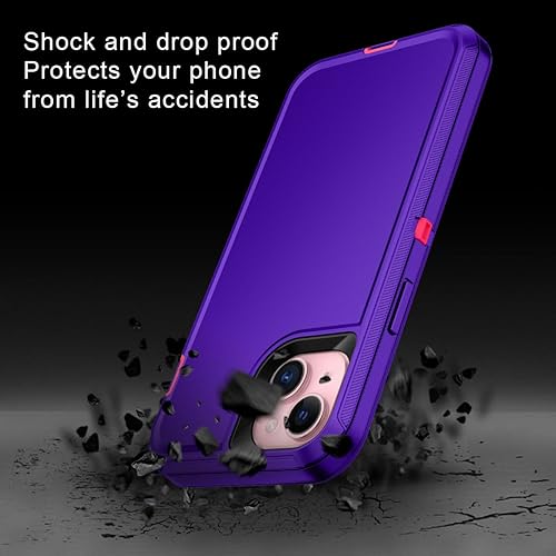 Miniatura 4 de I-HONVA Funda para iPhone 15 Plus a prueba de golpes, a prueba de polvo y caídas, 3 capas de protección de cuerpo completo sin protector de pantalla