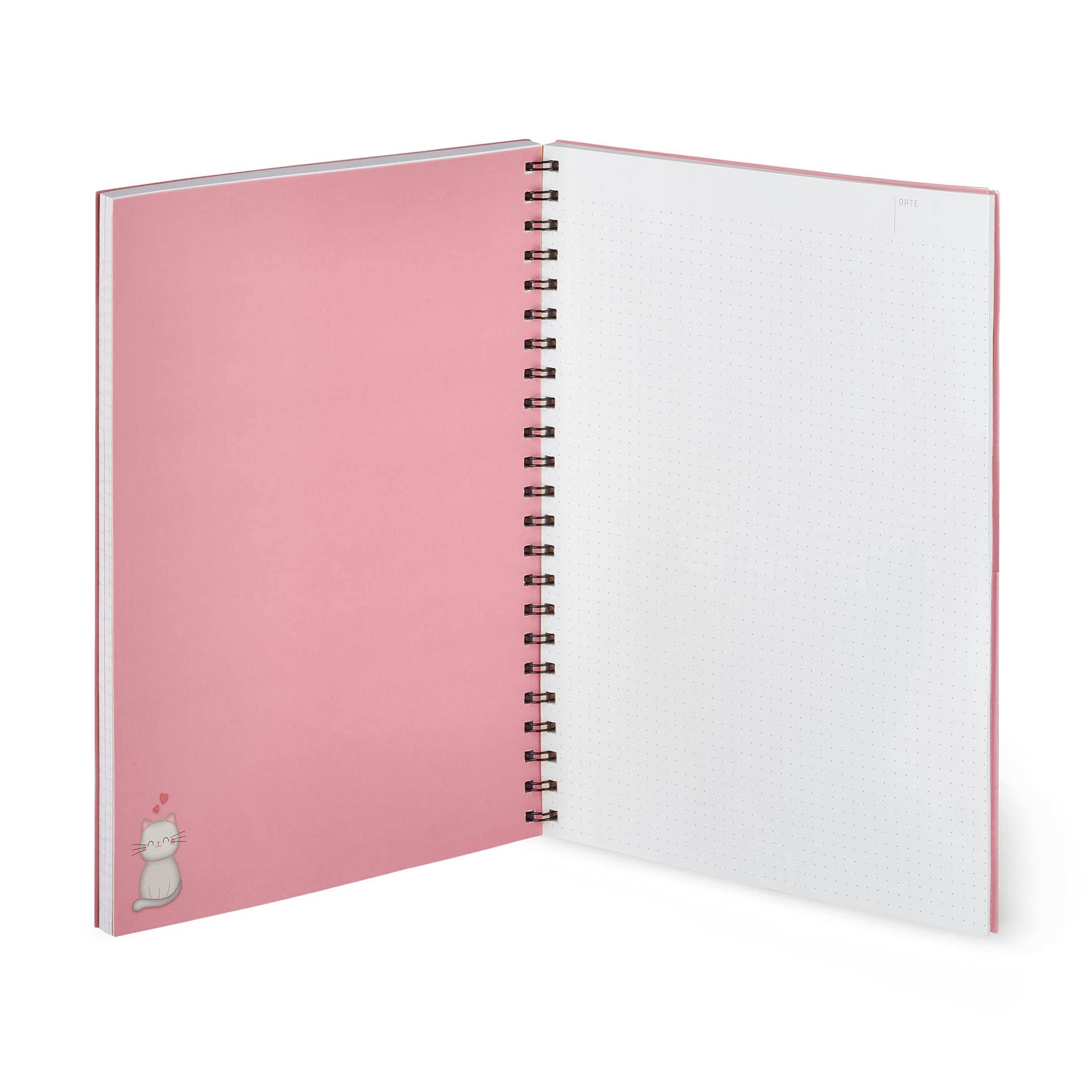 Legami - Spiraalschrift Maxi, A4, 204 afneembare pagina's, elastiek, eindtas, van FSC®-gecertificeerd papier, papier 100 g/m², 22 x 29,5 cm, motief Kitty