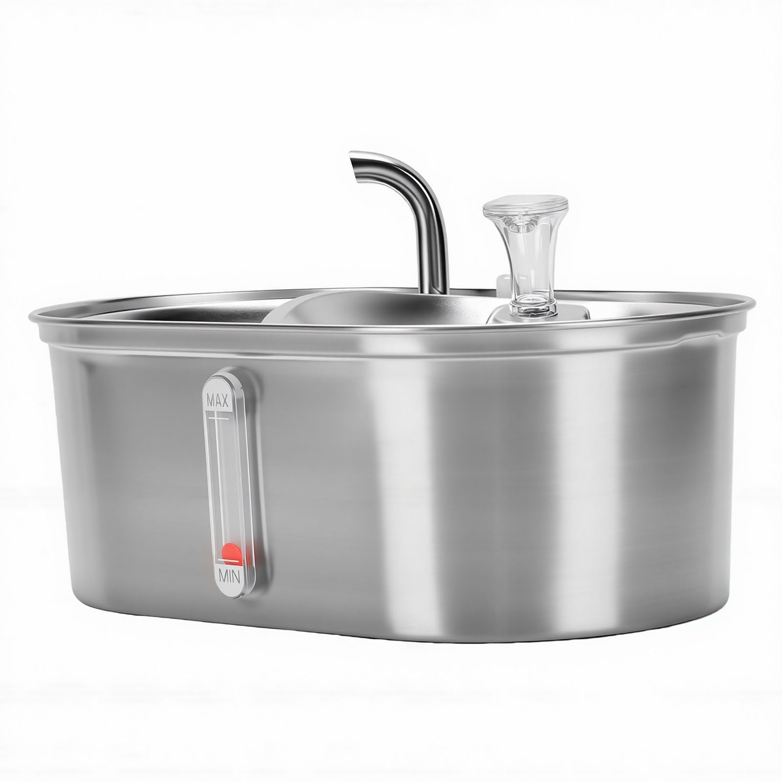 Diyeeni Fuente de Agua para Gatos de Acero Inoxidable, Dispensador Automático de Comida para Gatos de 3L, Bebedero Temporizado para Mascotas, Alimentador de Cuenco de Agua Corriente