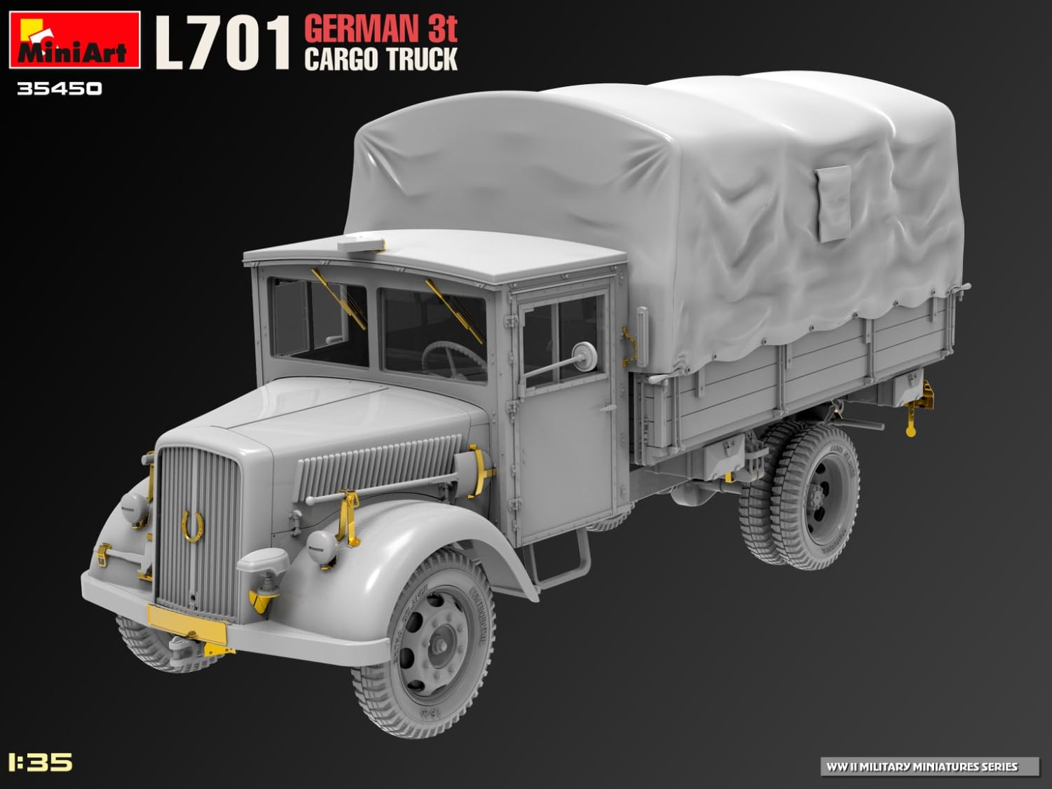 Mini Art 35450 1:35 L701 Dt. 3t Cargo Truck - wierna replika, modelarstwo, plastikowy zestaw do montażu, majsterkowanie, hobby, klejenie, zestaw modelarski, montaż, nielakierowany