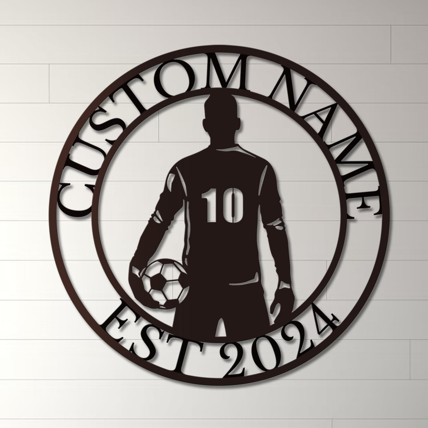 Personalized Custom Football Metal Wall Decoration, Personalized Name Sign Decoration, Gift for Football Player, Custom Football Player Metal Wall Art (Football B)