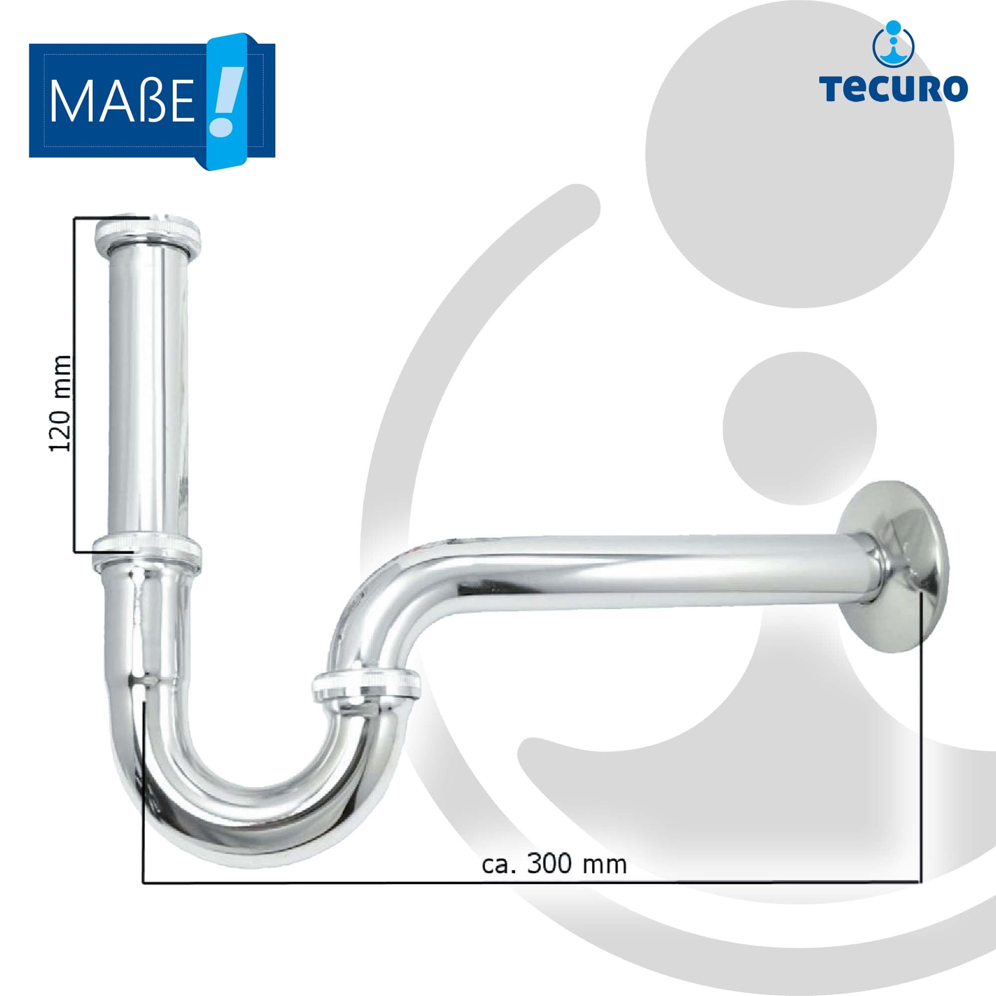tecuro PROFI Röhrengeruchsverschluss Siphon extra lang gelb RAL 1004