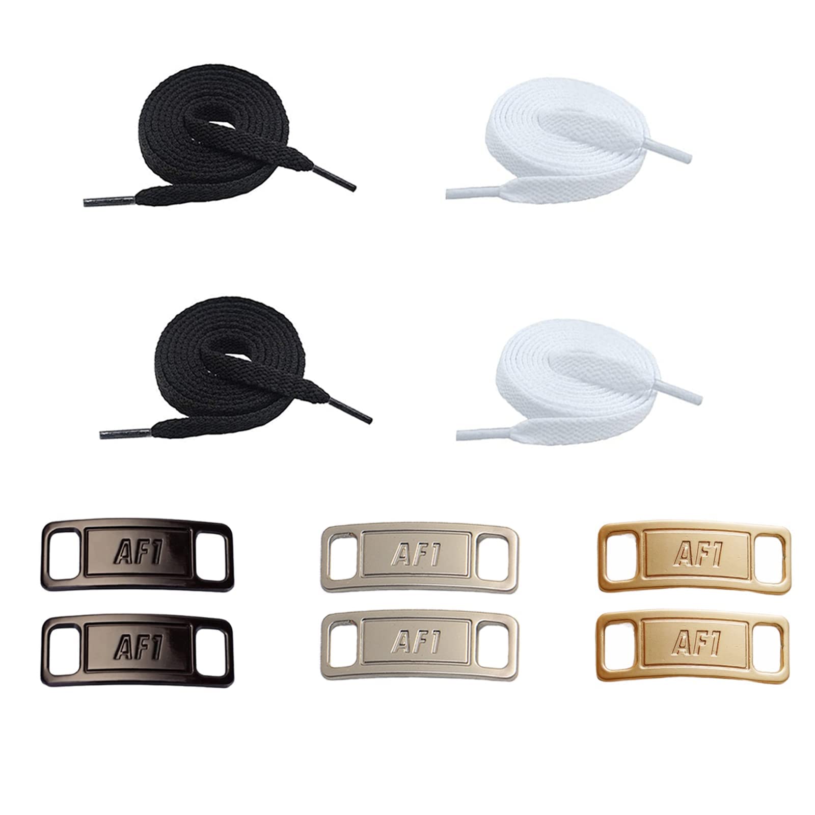 3 Pairs Shoe Lace Charms with 2 Pairs 120cm Flat Sneaker Shoe Lace, Original Shoe Laces and Charms for Air Force 1, Shoe Laces for AJ 1