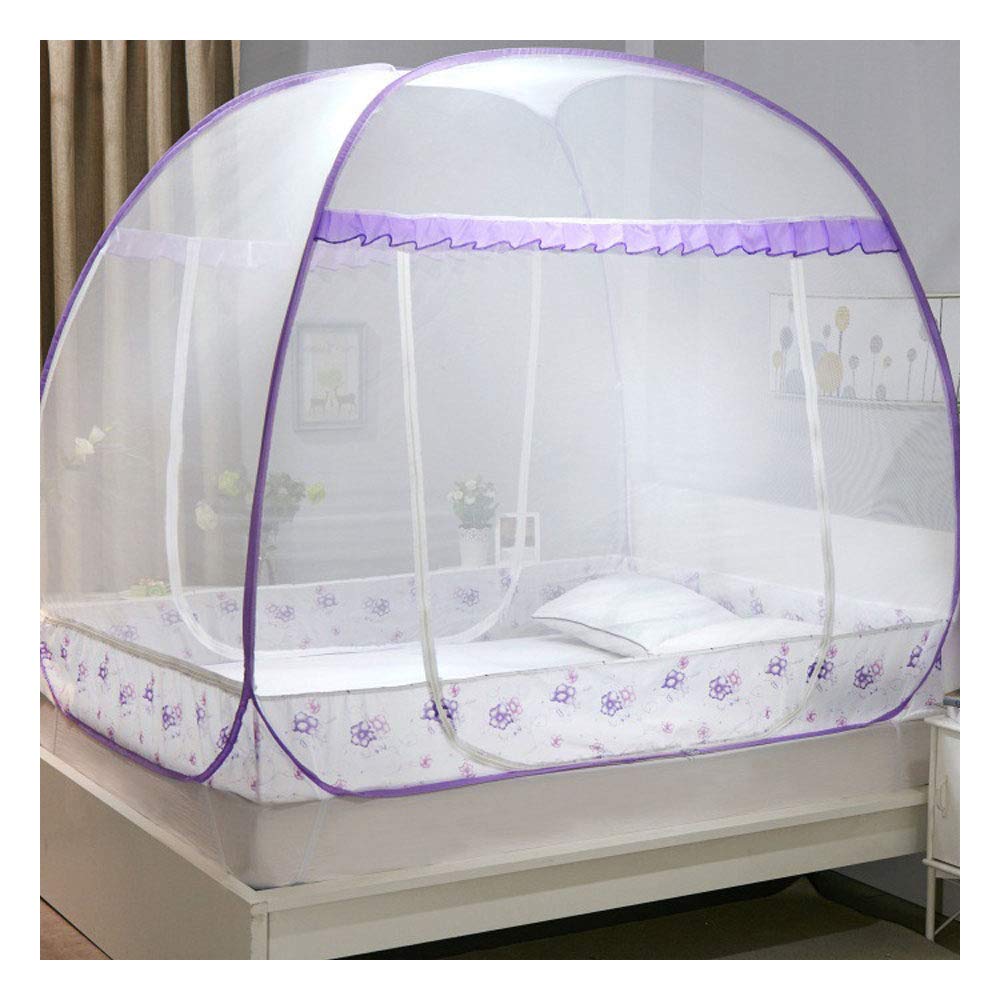 Zanzariera, Baldacchino per Letto Pop Up Pieghevole Facile da Installare con Fondo Anti Punture di Zanzara per Letto Campeggio Viaggi Casa All'aperto,2,1.2 * 2m