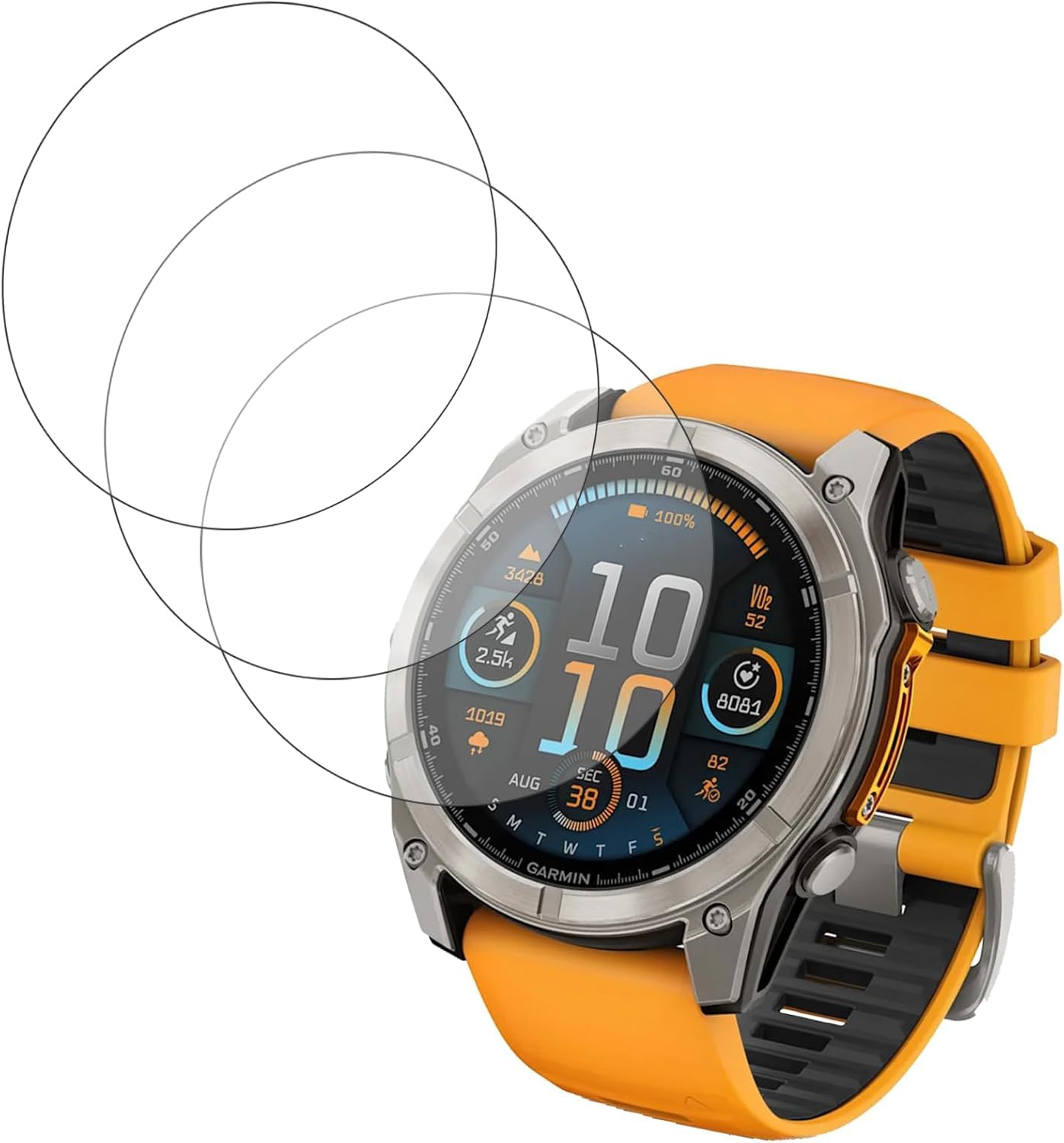 Zuooiec [3 Pack] 9H Tempered Glass Screen Protector for GARMIN FENIX 8 51 mm, Anti-Scratch 9H Ultra-thin Protective Film Cover Glass Accessories for Garmin Fenix 8 51mm 2024