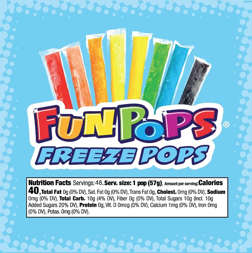 Image of Fun Pops Freeze Pops, Variety Pack, 2oz, 48 Count
