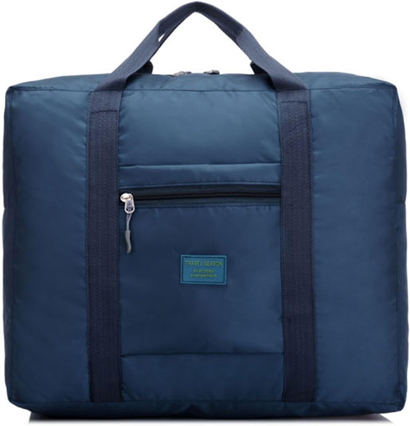 OriDecor Foldable Large Capacity Travel Spare Bag Gym Bag Beach Pack with Wide Opening, Zipper Pocket and a Large Holding Height, Great for Travel, Holiday, Camping, Hiking, Gym (Navy Blue)