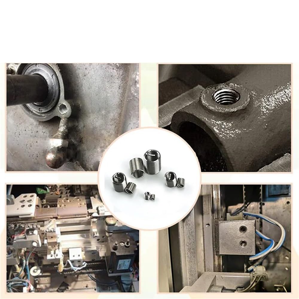 Kit assortimento di inserti filettati for riparazione di viti elicoidali in acciaio inossidabile 304 da 84 pezzi, M3, M4, M5, M6, M12
