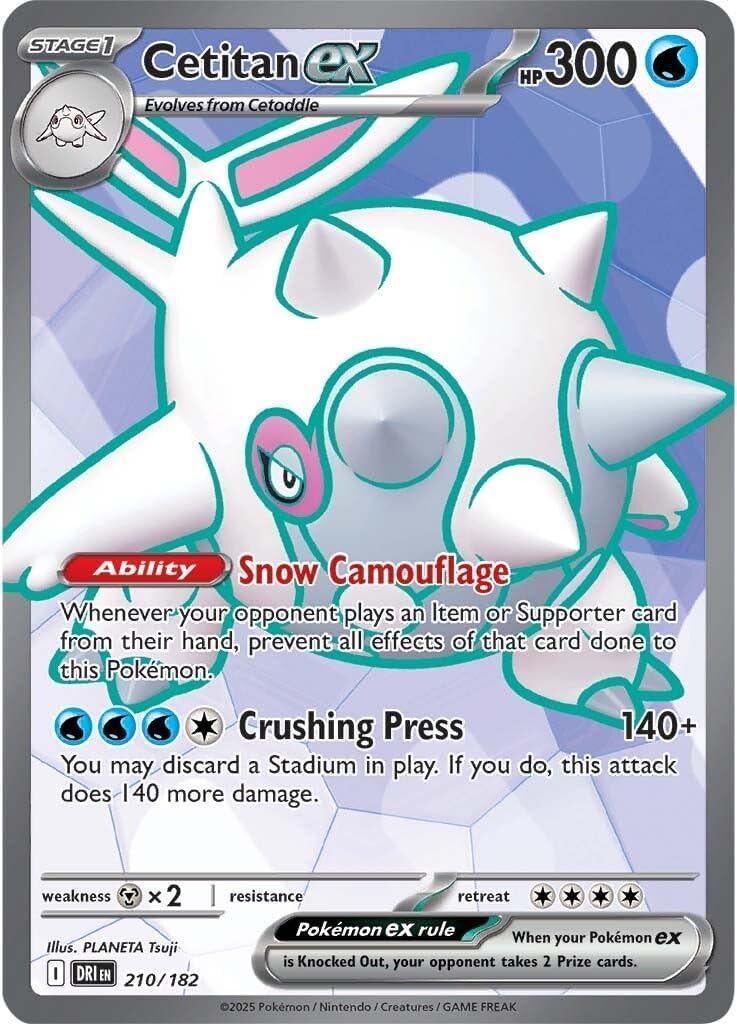 Pokemon - Cetitan ex 210/182 – Destined Rivals – Full Art – Ultra Rare – Foil Pokemon Card