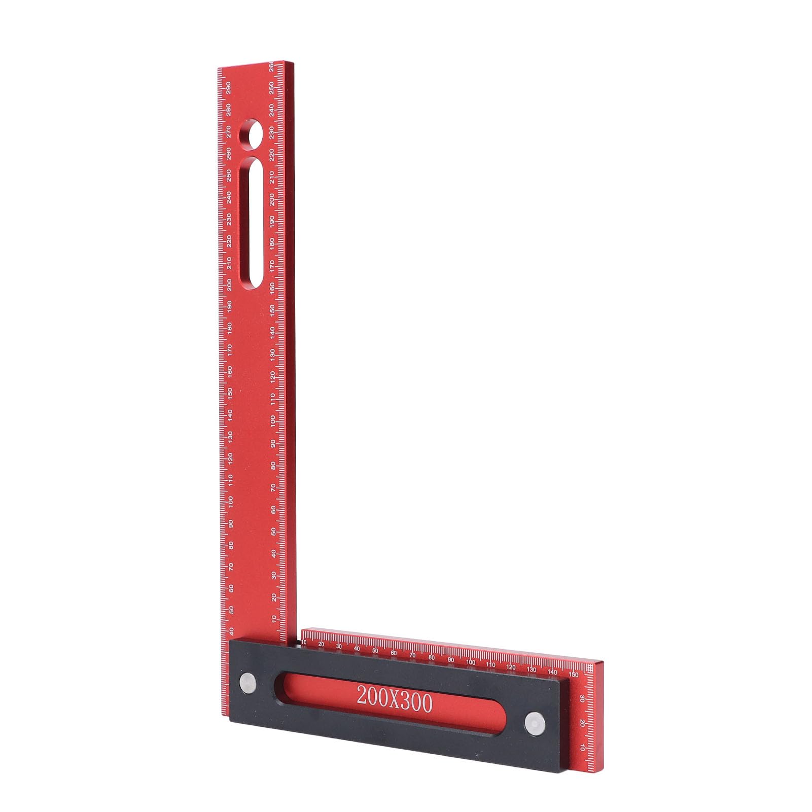 Squadra da carpenteria per la lavorazione del legno 300 x 200 mm Attrezzo a forma di L - Squadra da carpentiere in lega di alluminio anodizzato con recinzione di arresto per