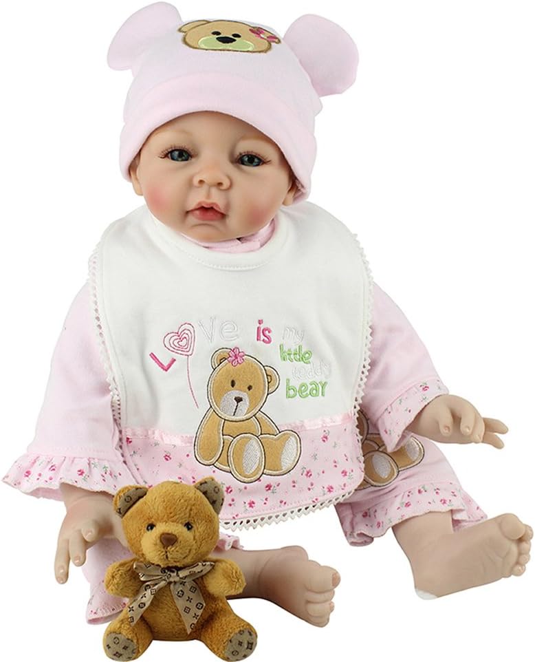 NPK So Realistic Silicone Reborn Babies Christmas Newborn Girl Doll Cloth Body,Soft Mohair, Magnetic Mouth,22inch
