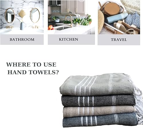 Vista 22 de Toallas de mano turcas, toalla de cocina, toalla de baño decorativa para té, paño de mano, cara, pelo, toallas de mano negras, toallas de mano