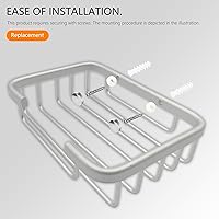 Vista 2 de Jabonera montada en la pared, jabonera de baño para ducha, soporte de jabón de barra de aluminio montado en la pared para baño y cocina