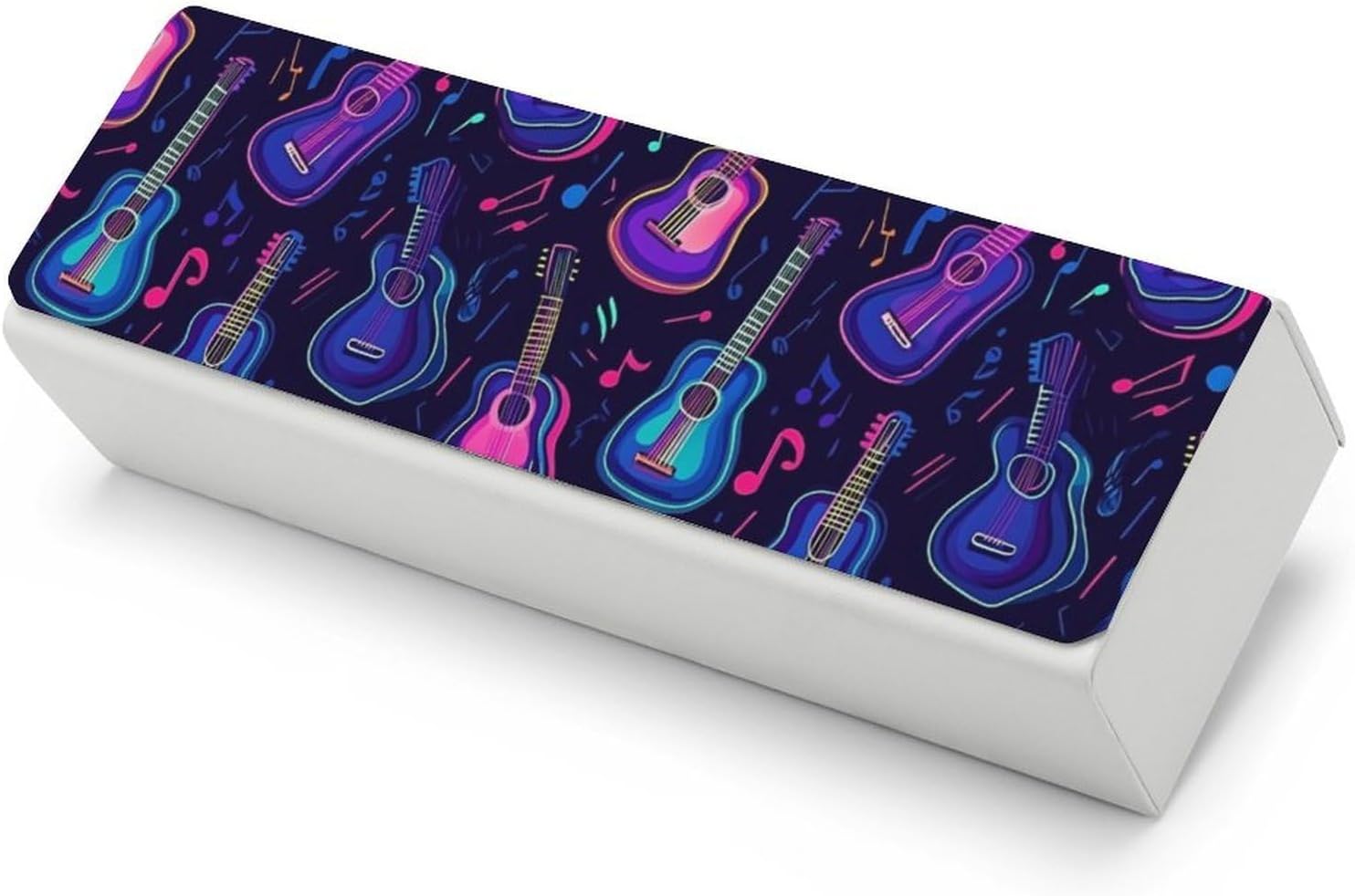 Guitar Music Notes Hard Glass Case Portable Sunglasses Box
