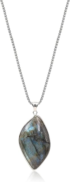 COAI Irregular Labradorite Stone Pendant Necklace