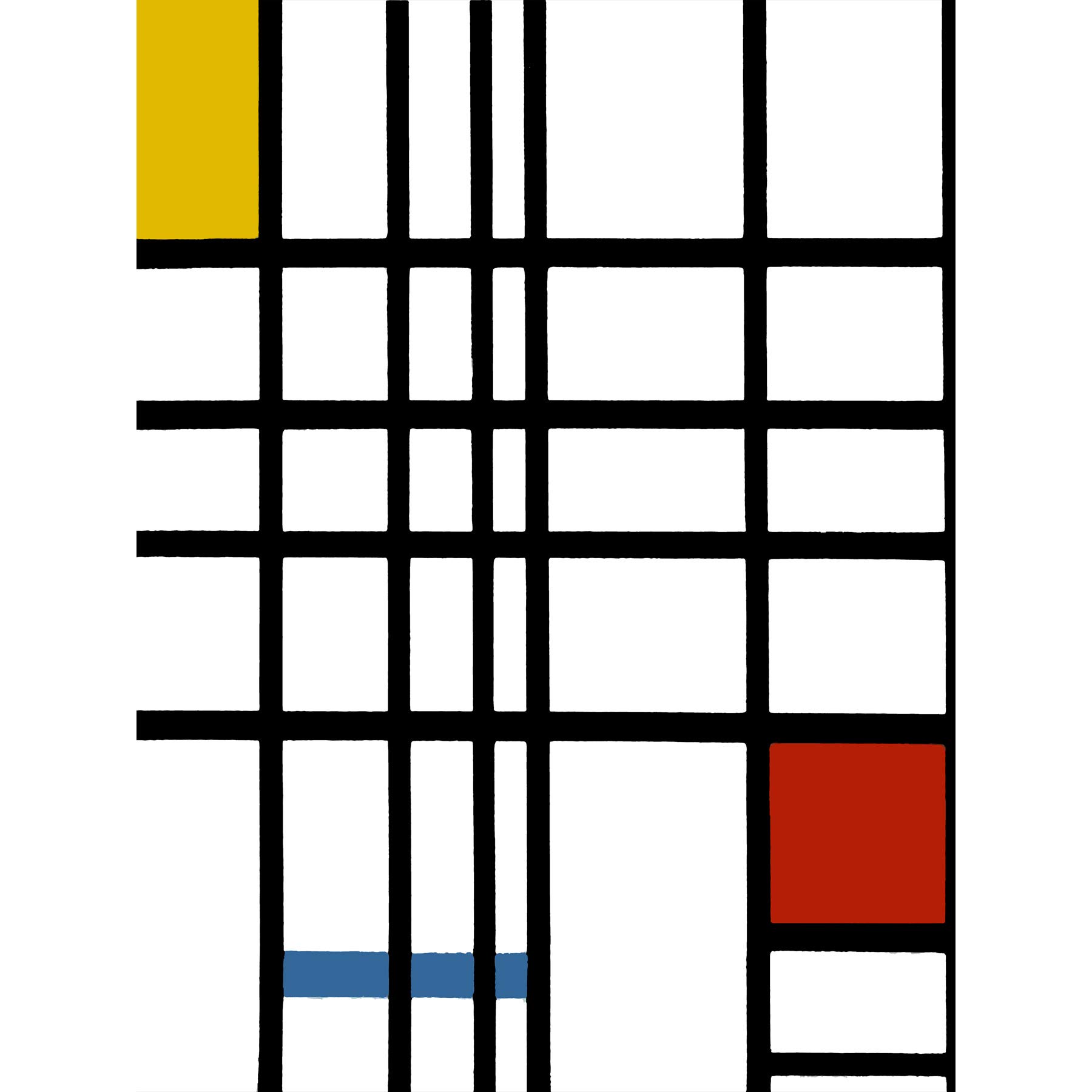 Wee Blue Coo Piet Mondrian Composition Yellow Blue Red Large Wall Art Poster Print Thick Paper 18X24 Inch