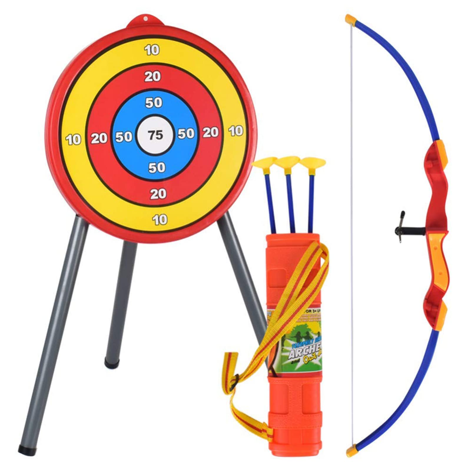Archery Toy Set - Include Target, Bow, Arrow - Durable Archery Game - Indoor Outdoor Toys, Garden Fun Game for Kids Age 6 and Up
