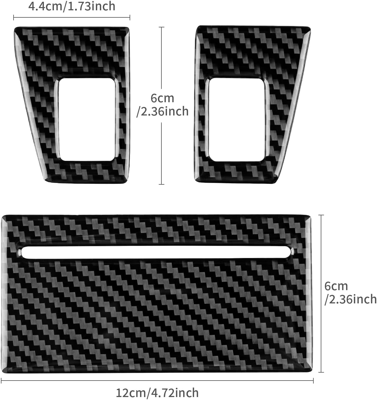 Real Carbon Fiber Central Ashtray Cover Sticker (with Seat Heating Button Trim) Covers - for Chrysler 300 300C 2005 2006 2007 Carbon Fiber Accessories, Protective Accessories (Black)