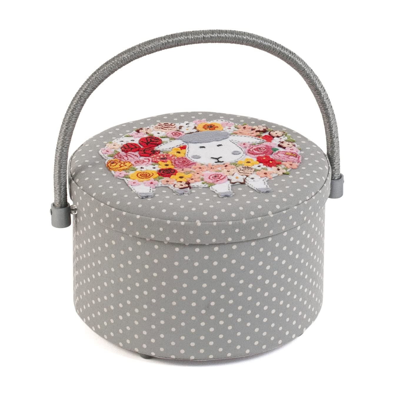 Hobby Gift Craft Organiser, Round, Appliqué: Knitty Sheep