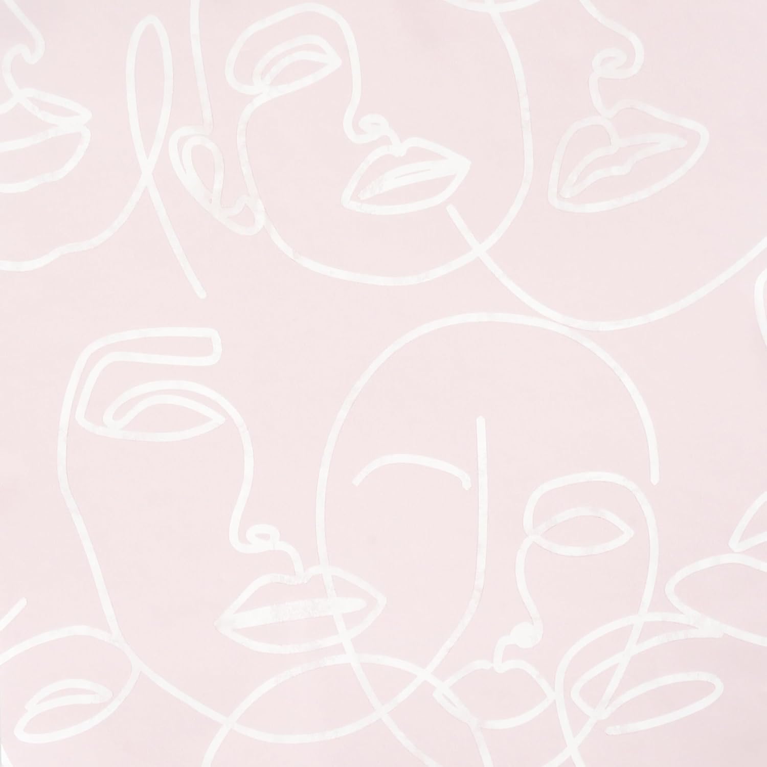 Arthouse Linear Abstract Faces Modern Minimalistic Wallpaper Blush 921608