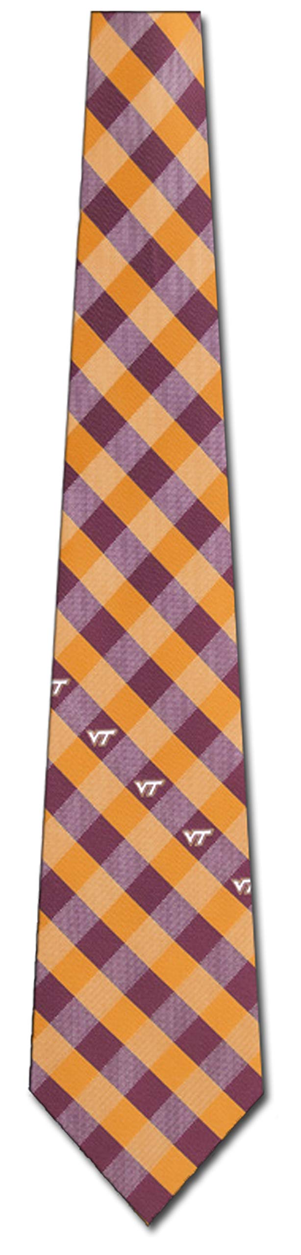 Eagles Wings Virginia Tech Hokies Check Poly Necktie