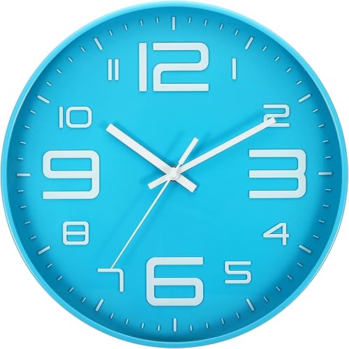 PATIKIL Reloj de pared de 12 pulgadas, funciona con pilas, movimiento de barrido silencioso sin tictac, nĂşmeros 3D blancos, relojes redondos para PATIKIL Reloj de pared de 12 pulgadas, funciona con pilas, movimiento de barrido silencioso sin tictac, nĂşmeros 3D blancos, relojes redondos para