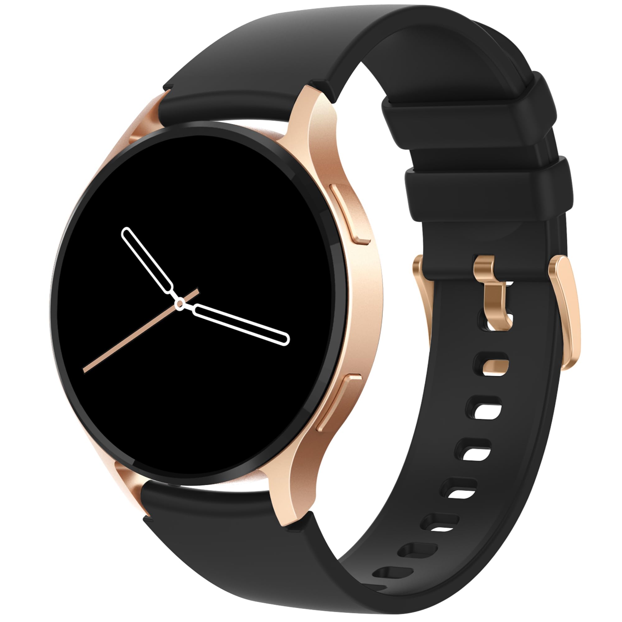 Edgy Damen Smartwatch, AMOLED Always-On, KI Steuerung, Fitness Tracker für Android & iOS, 3 Armbänder, Edelstahlgehäuse, Telefonfunktion, Sprachsteuerung, Puls, wasserdicht, Frauenmonitor