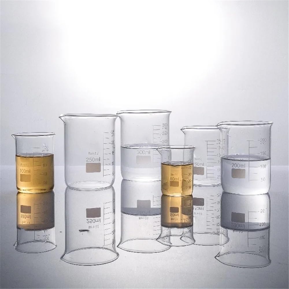 Attrezzature e forniture di laboratorio Becher da 2000 ml, forma bassa, in vetro borosilicato 3., con graduazione e beccuccio, attrezzatura laboratorio