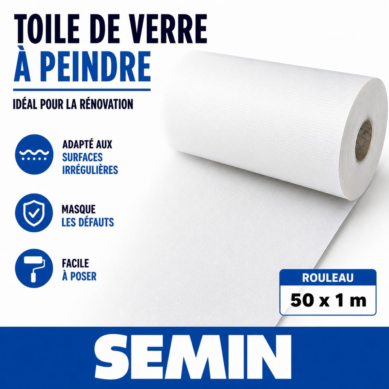 Semin - Lienzo de vidrio, diseño de techo, rollo (50 x 1 m)