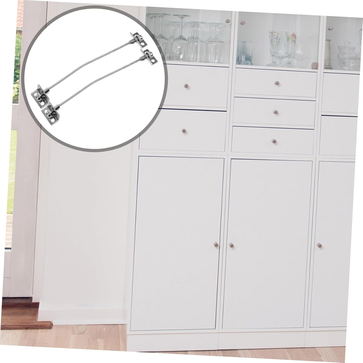 2 Pack Anti-Falling Fixator for Child Safety Cabinet Locks Door Proofing Kit