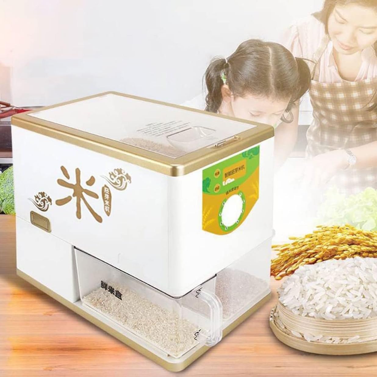 Automatic Wheat Cereals Peeling Sheller, Automatic Rice Bran Separator, Paddy Huller Sheller Hulling, for Light Brown Rice, Germ Rice, Lightly Milled Rice, 250-500g/min