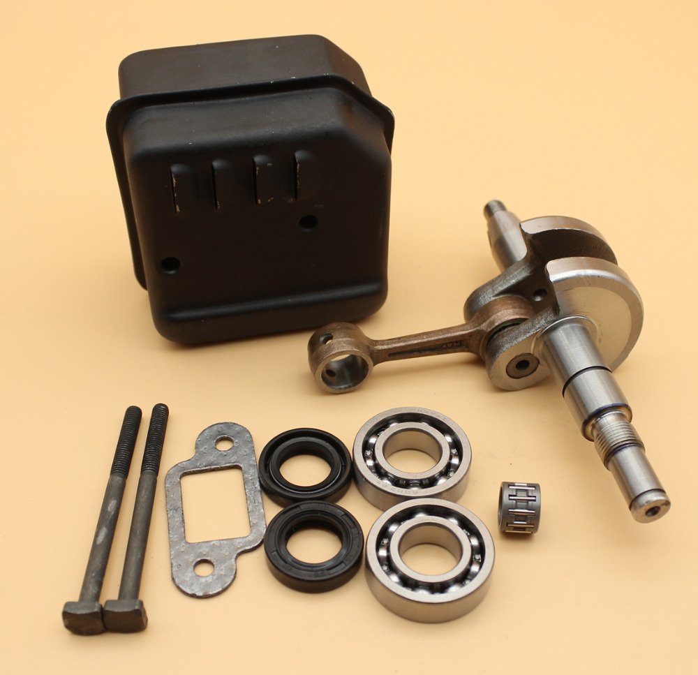 Cigüeñal Silenciador de escape perno manivela rodamientos retenes de aceite para Stihl MS170 MS180 MS 170 180 017 018 motosierra