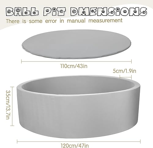 Miniatura 6 de Piscina de bolas de espuma para niños, pozo de bolas suave para niños, piscina de bolas para niños, juguetes de regalo ideal para niños, 47 pulgadas