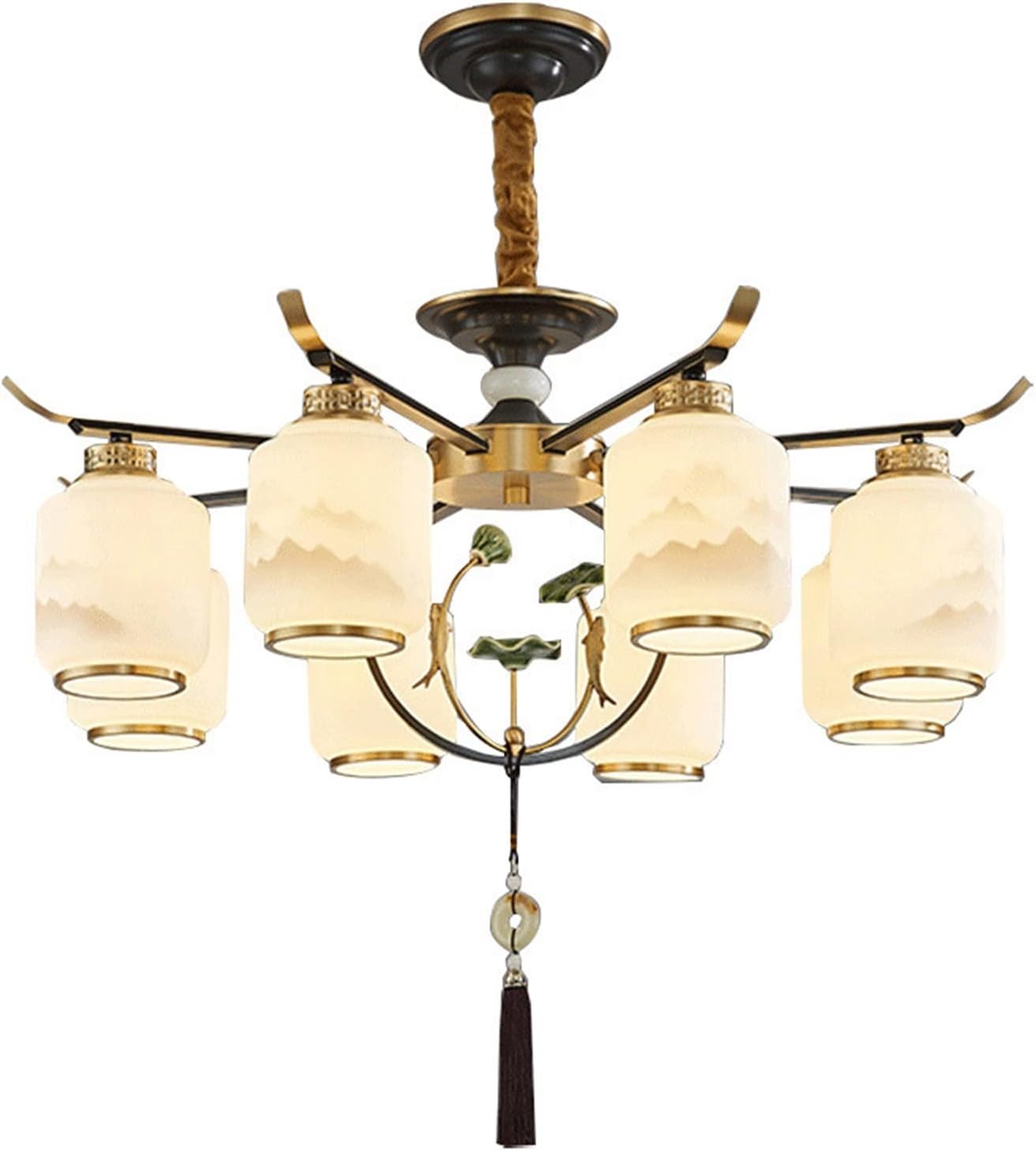 Chandelier, Chandeliers Chinese Style Living Room Invisible Fan lamp Home Integrated Restaurant Ceiling Fan lamp Tea Room Chinese Wind with Electric Fan Chandelier