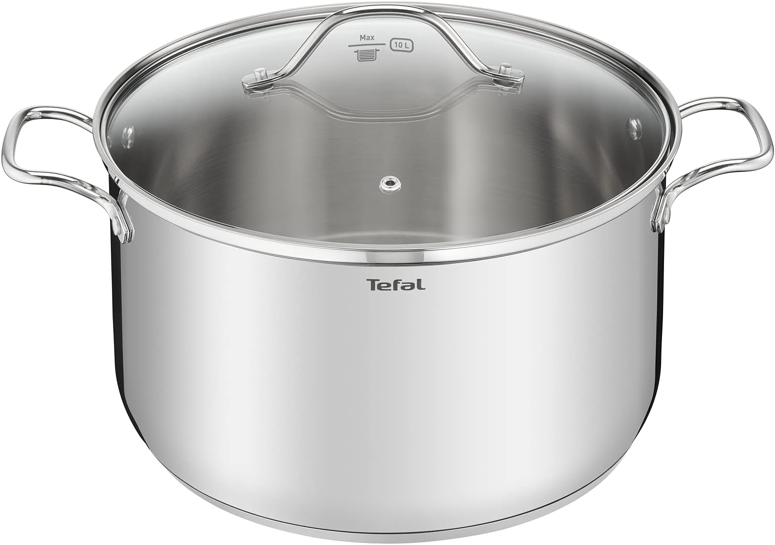 Tefal B9086914 Intuition XL Large Stainless Steel Stock Pot 30 cm (11.8 L) with Glass Lid for All Heat Sources Including Induction