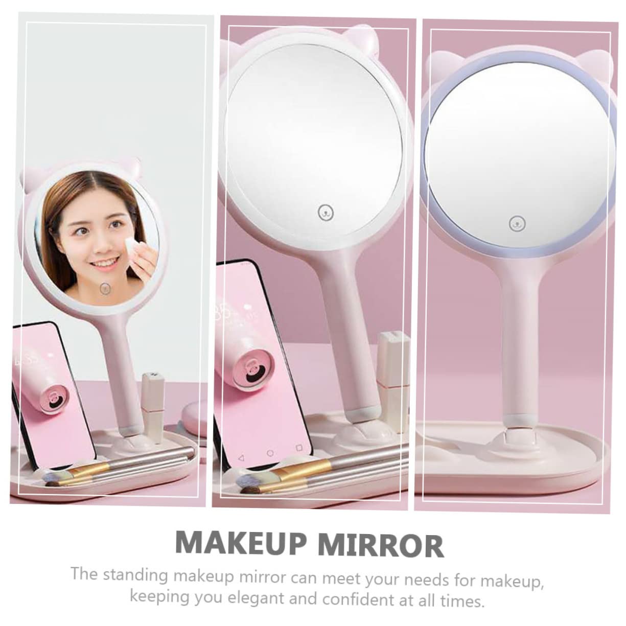 POPETPOP Specchio Illuminato per Trucco LED Specchio da Tavolo per Ragazze Illuminazione LED