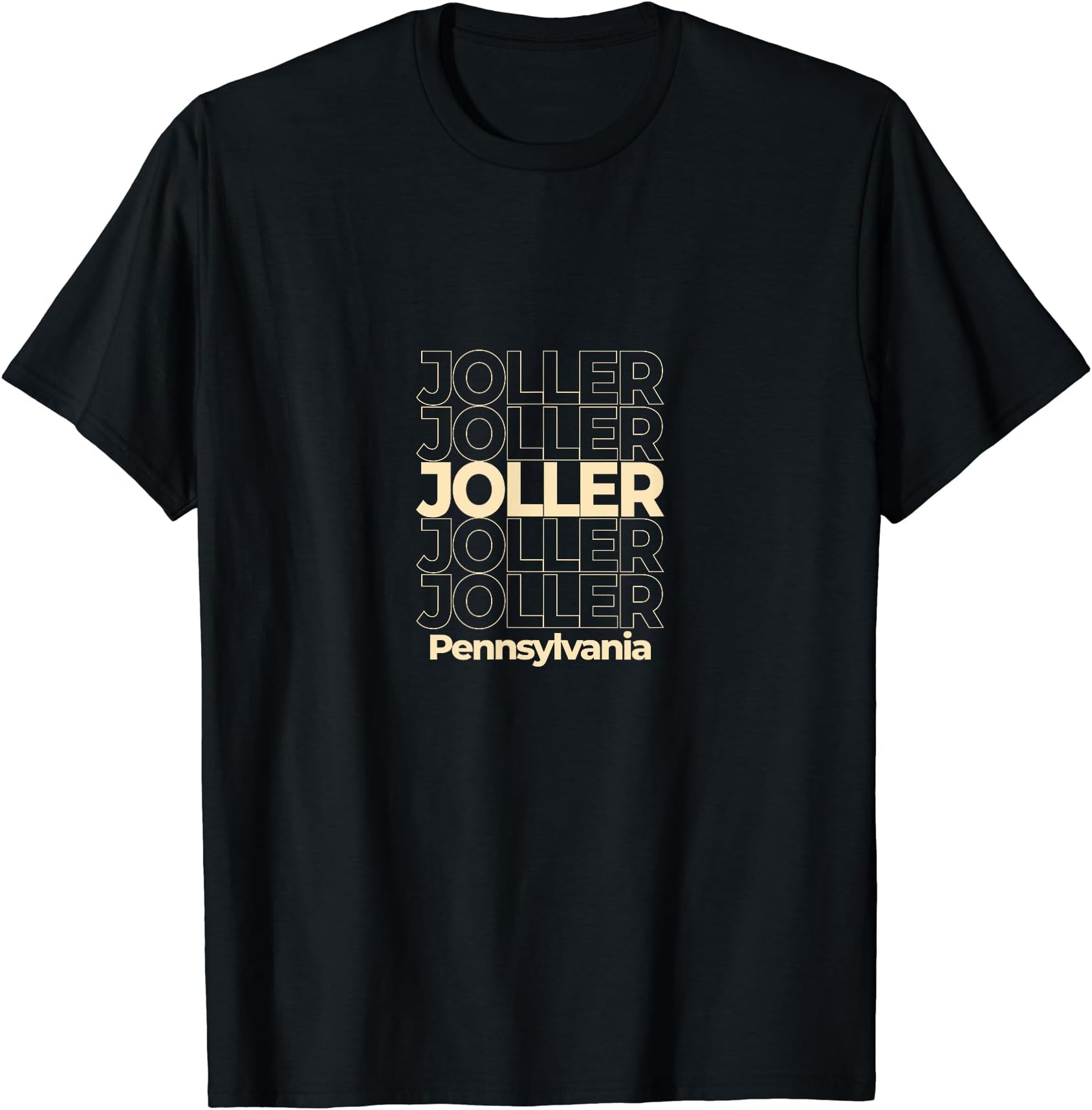 Vintage Joller, Pennsylvania Repeating Text T-Shirt