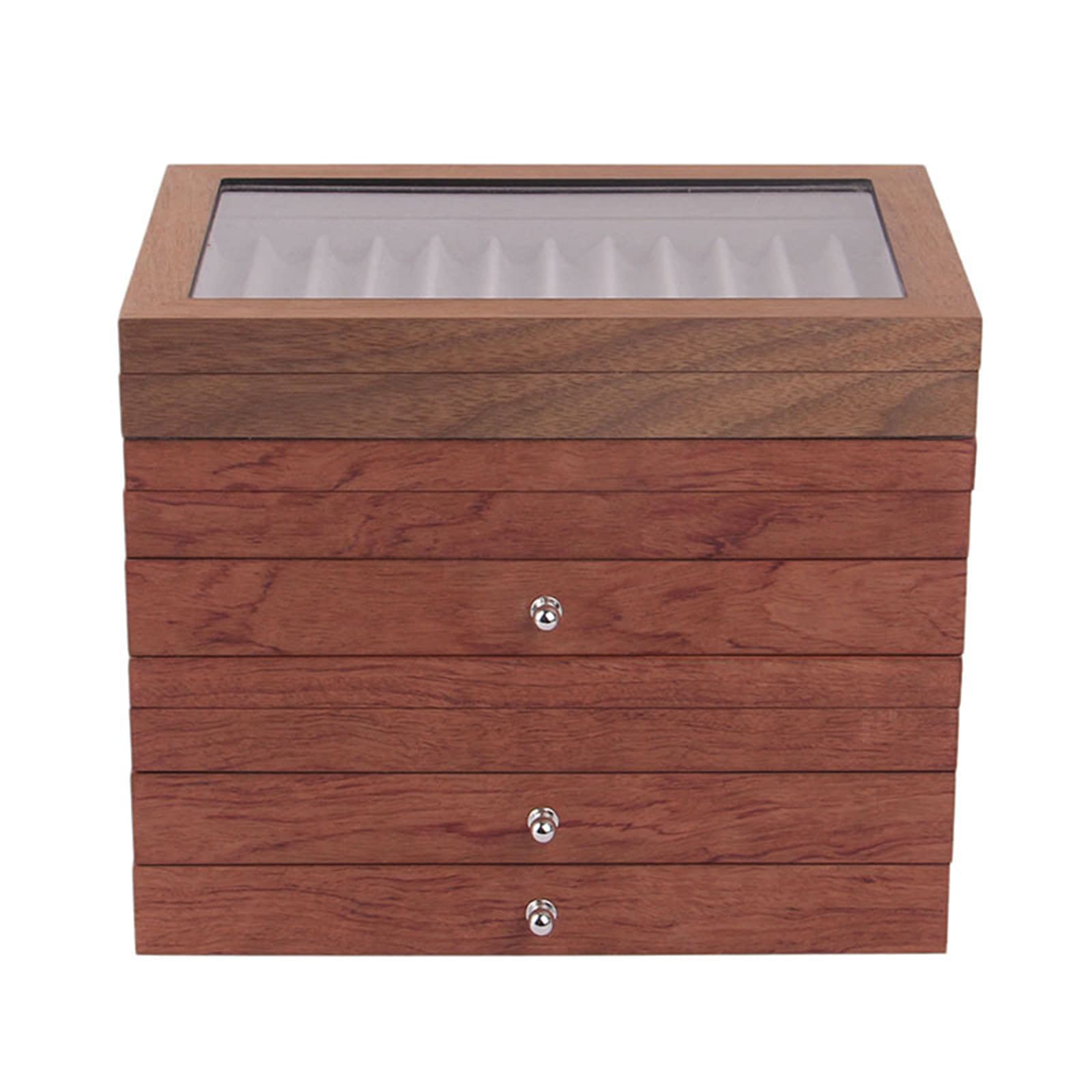 赤色木製大型箱 金属留め具付き