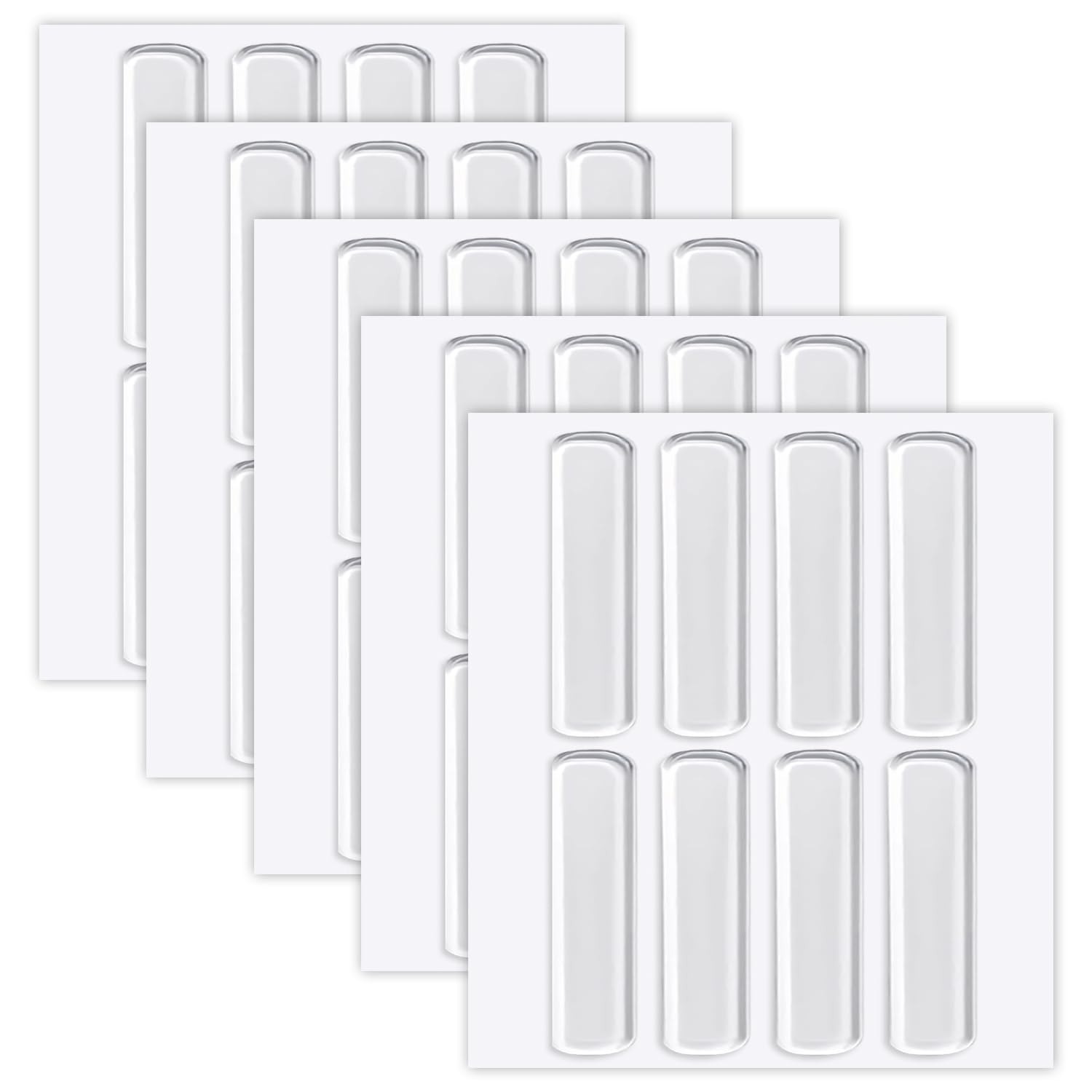 40 Pcs Transparent Furniture Bumpers, Silicone Cabinet Door Pads, Clear Adhesive Bumper Strips, Door Stoppers for Protecting Surfaces from Scratches and Slamming(35 * 10 * 2MM)