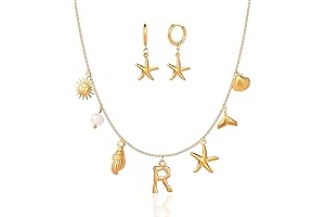Shell Necklace and Starfish Hoop Earrings Set: Une Douce Rings for Timeless Adornment