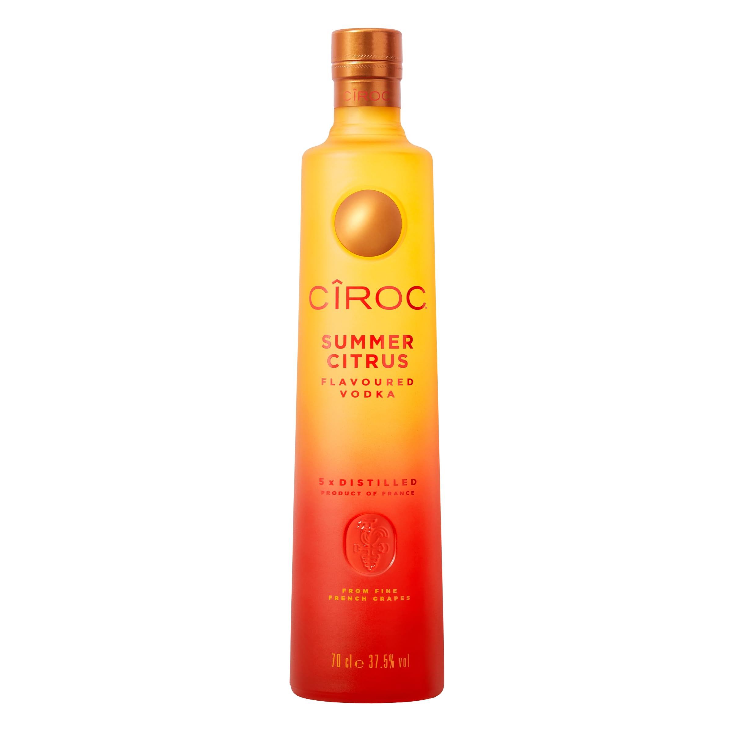 CîROC Summer Citrus, Ultra-Premium Wodka, Limitierte Sommer-Edition, Blutorangen- und Limettenaromen, 37.5% vol, 700ml Einzelflasche