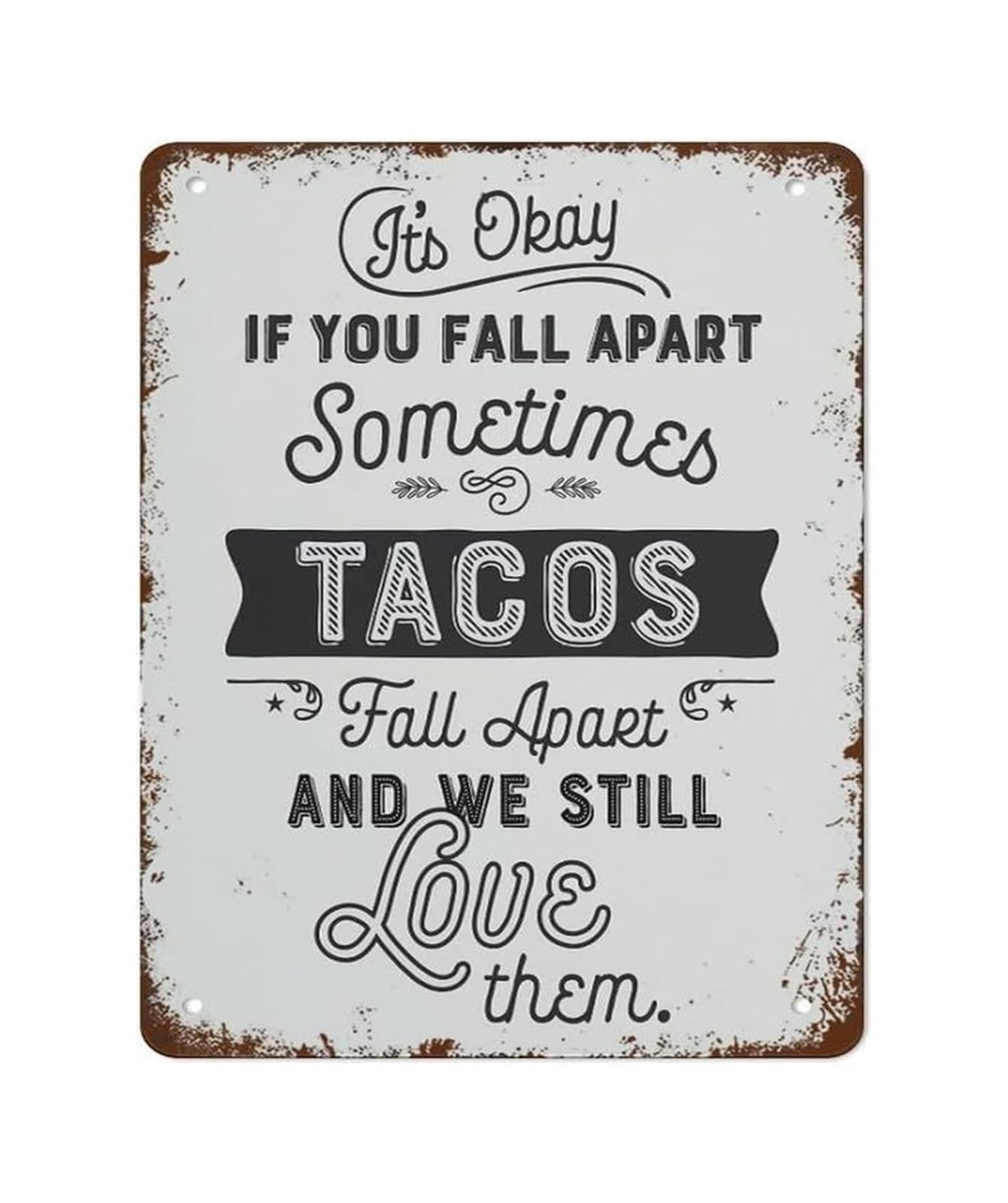PKNVKZIDK Retro Metal Sign Affirmation Saying Its Okay To Fall Apart Sometimes Motivational Plaque for Bedroom Living Room Bar 8 X 12 inch