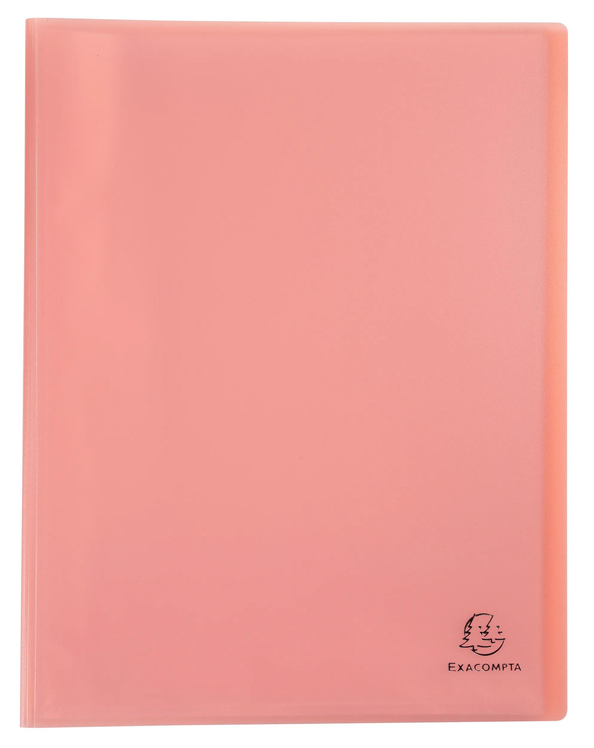 Exacompta - Nr ref. 88670E - Karton 8 Chromaline Pastel Teczka na dokumenty - 60 gładkich kieszeni kryształowych - 120 widoków - A4 - wymiary 24 x 32cm - półprzezroczysta okładka z poliestru