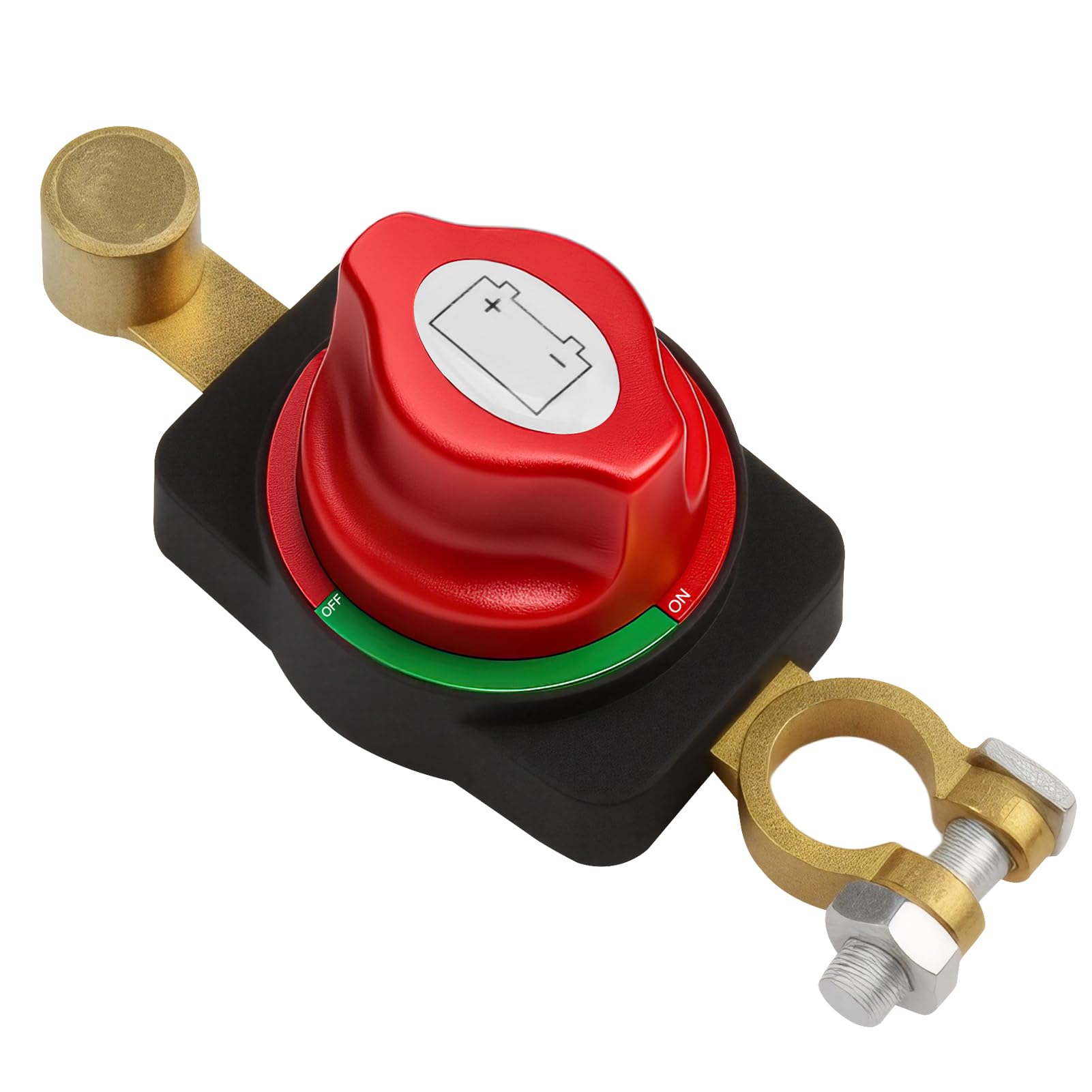 Car Battery Disconnector, 12-48 V, ON-OFF Car Power Cutter, Battery Isolator Shut Off Switch, Compatible with Vehicle/Boat/Camper/Caravan