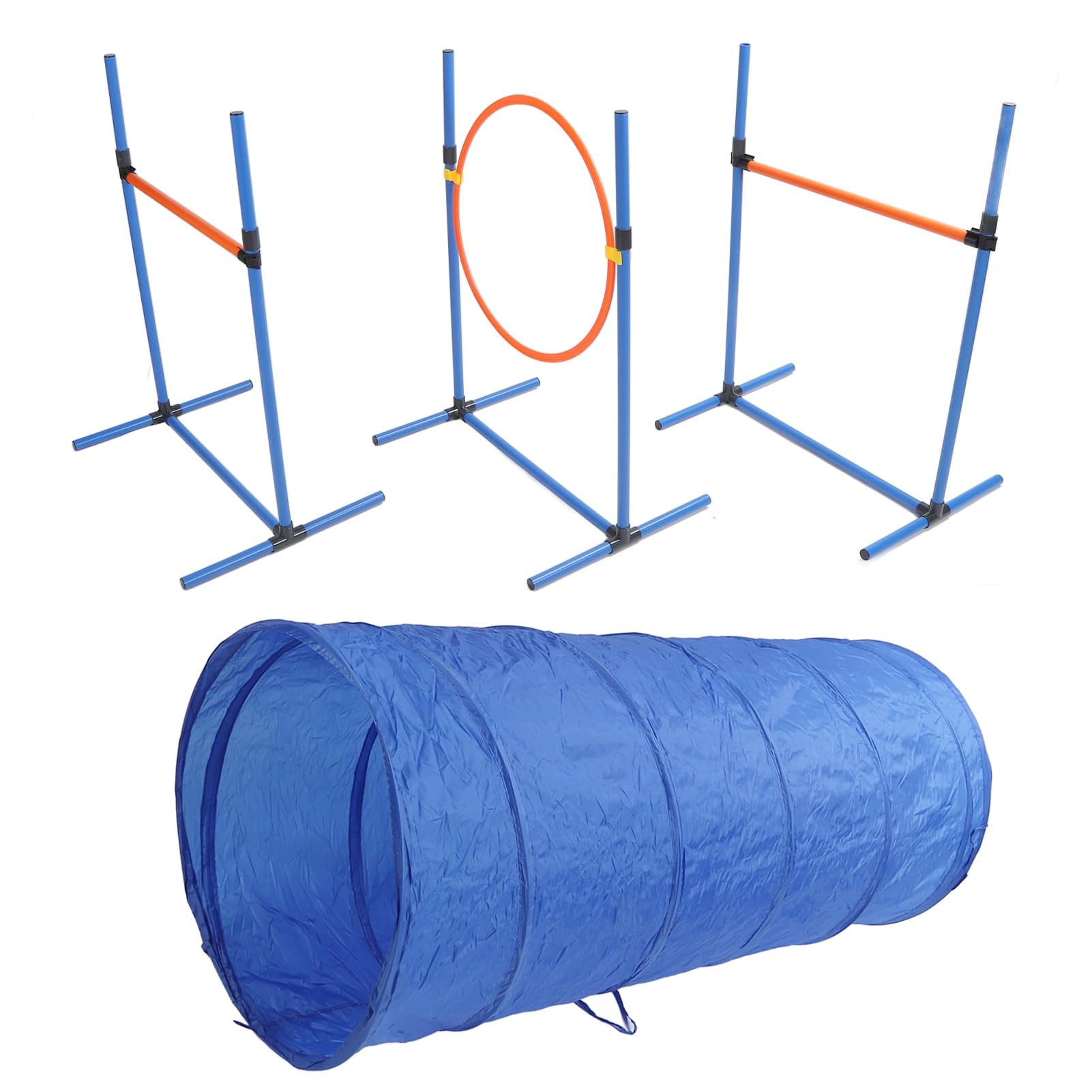 Kit de Entrenamiento de Agilidad para Perros con túnel, aro de Salto, Postes, Equipo de obstáculos para Todos los Niveles de Habilidad, Duradero para Uso en Patio Trasero