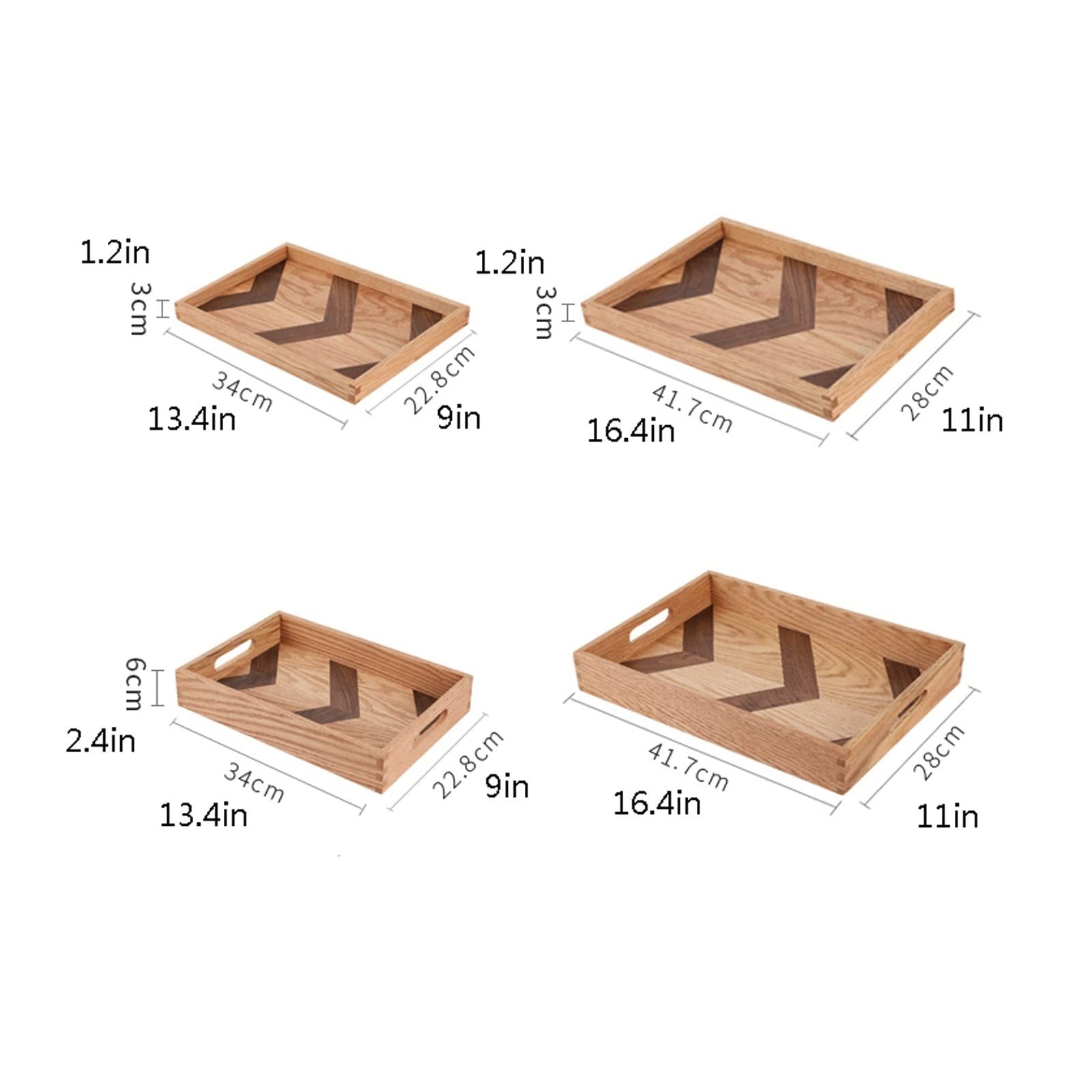 Bandejas para Servir Comida Bandeja de Madera for Servir, Bandeja Rectangular Familiar, platear Fruta for el Desayuno, Comida y decoración Mesa(L)
