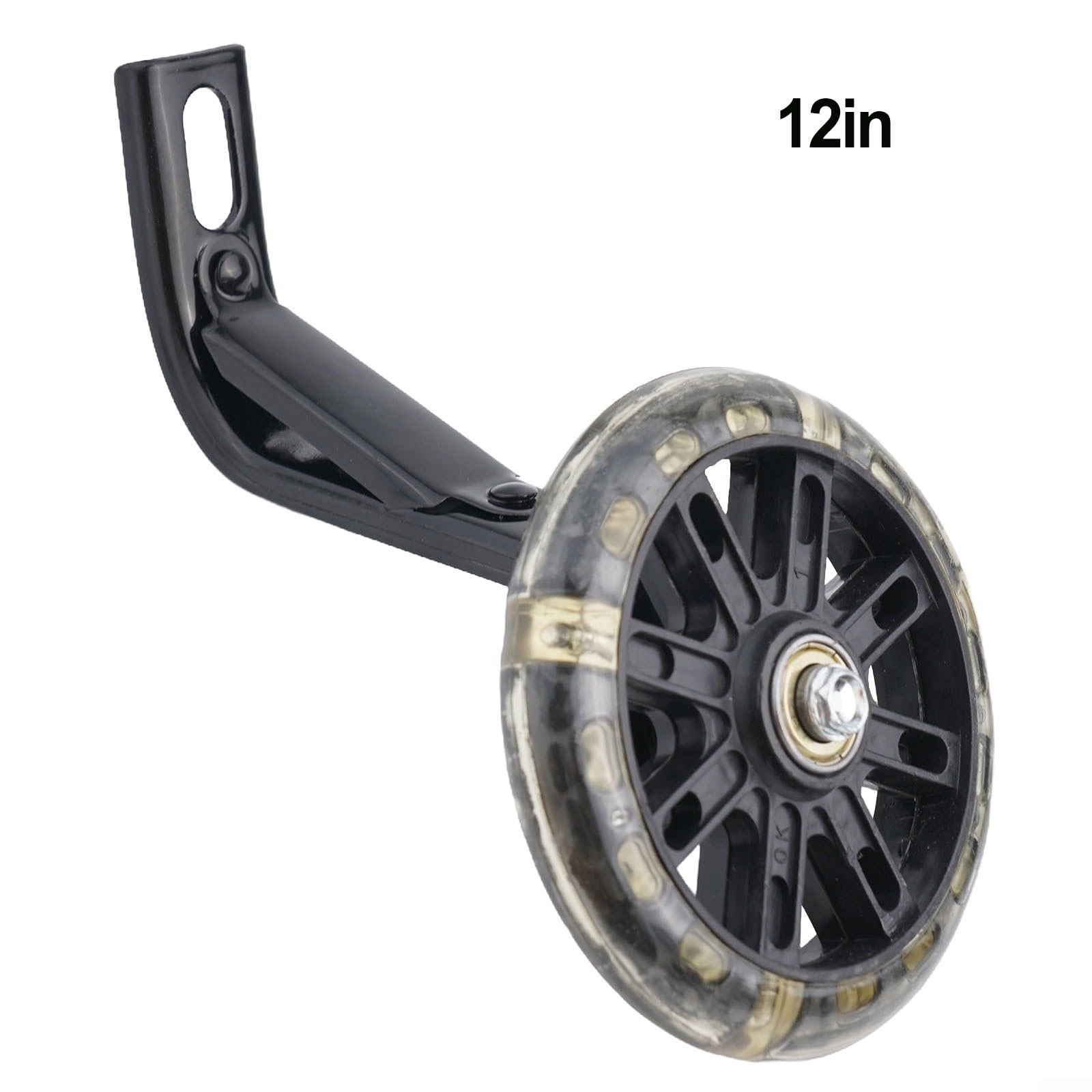 Ruote da allenamento con ruote lampeggianti in poliuretano per biciclette per bambini da 14/16/20 pollici, ruote ausiliarie stabili anti-usura per bici a velocità singola (30,5 cm)