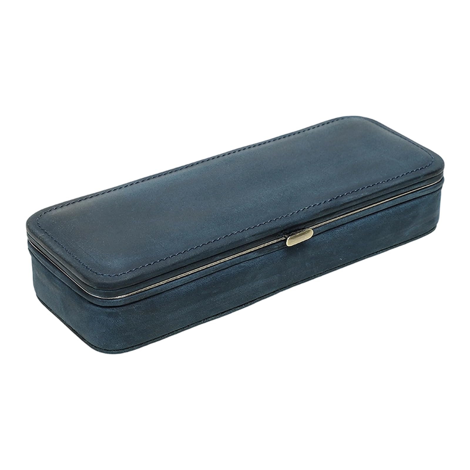 Astuccio rettangolare in pelle per 3 penne con slot per schede, organizer con chiusura a guscio rigido per trasporto da viaggio per studio da scrivania