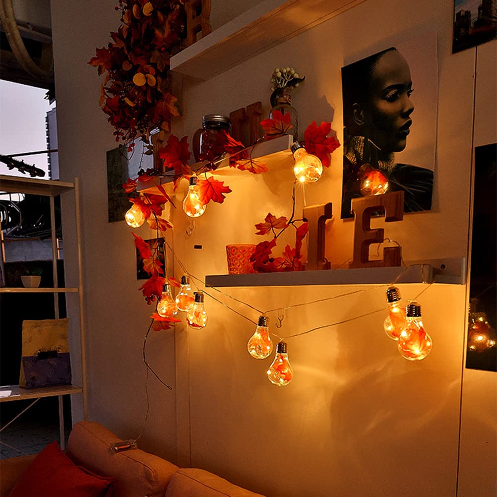 Decorazioni autunnali per la casa, 50 lampadine arancioni