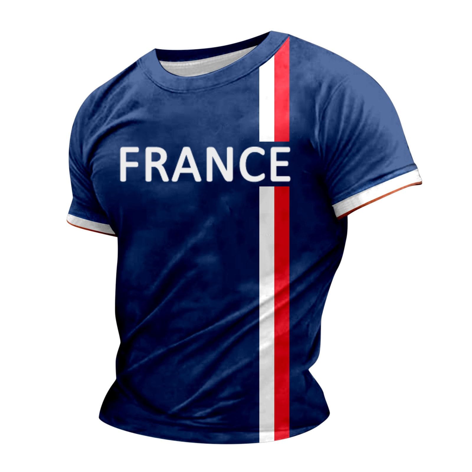 Foweknow France Football Jersey Men's Sports Jerseys with Number for Men Women Summer Fitness Sports Shirt Adult Gym Unisex Short Sleeve Crew Neck Top Training Shirt Functional Shirt, Light blue, XL